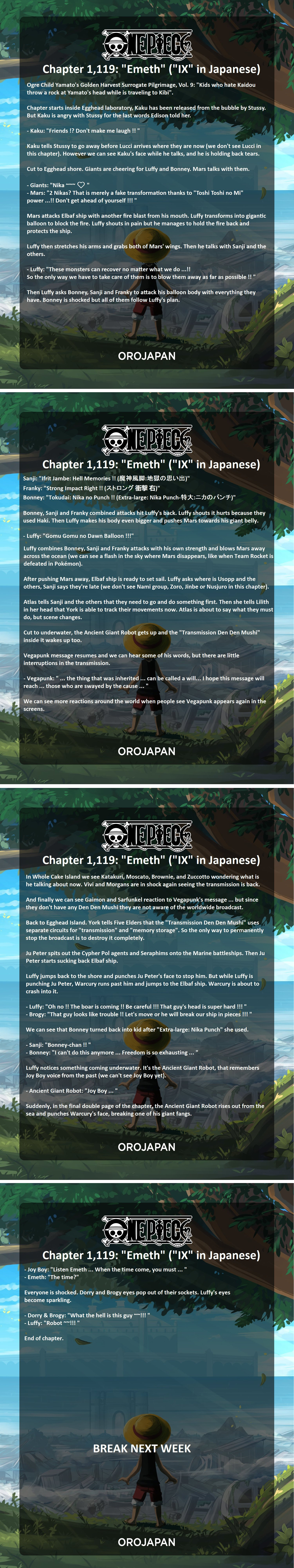 Spoilers One Piece Chapitre 1119